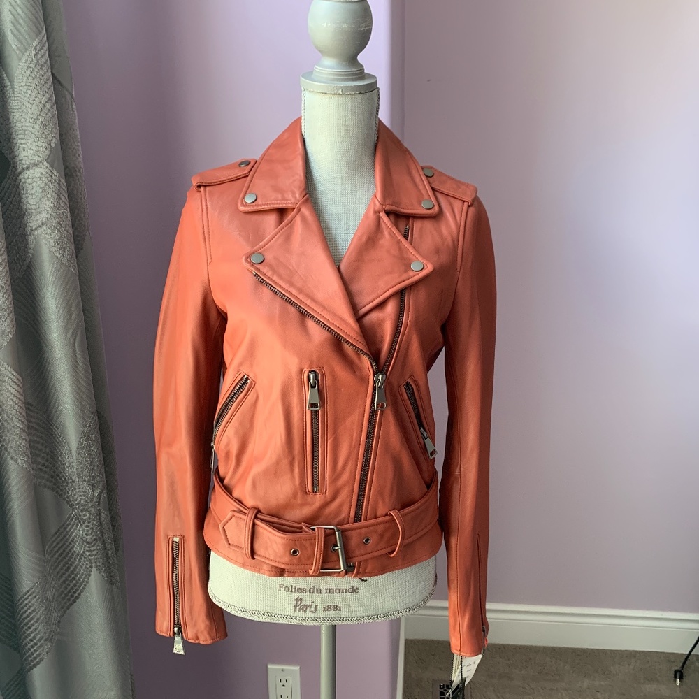 Bagatelle Women's Washed Leather Biker Jacket